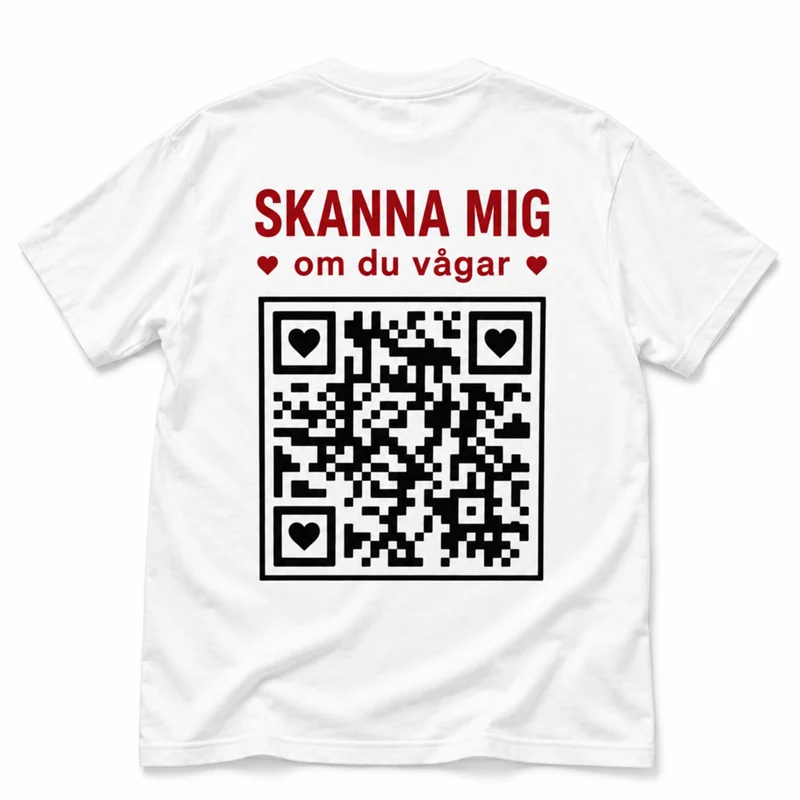 Skanna mig om du vågar – T-shirt med QR-kod