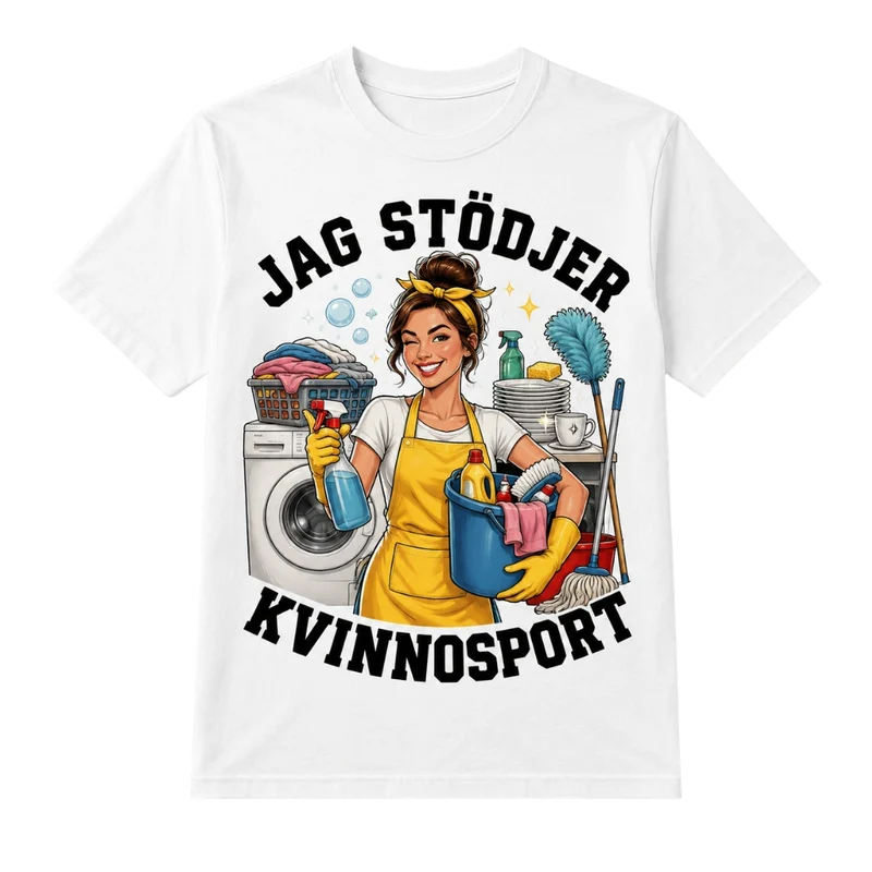 Jag stödjer kvinnosport – Rolig t-shirt