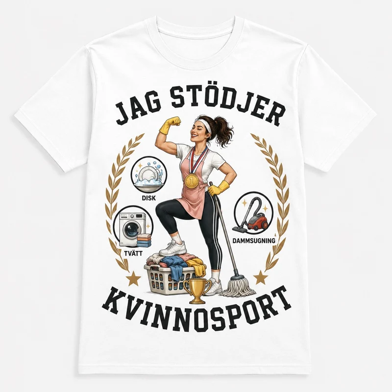 Jag stödjer kvinnosport – Rolig t-shirt