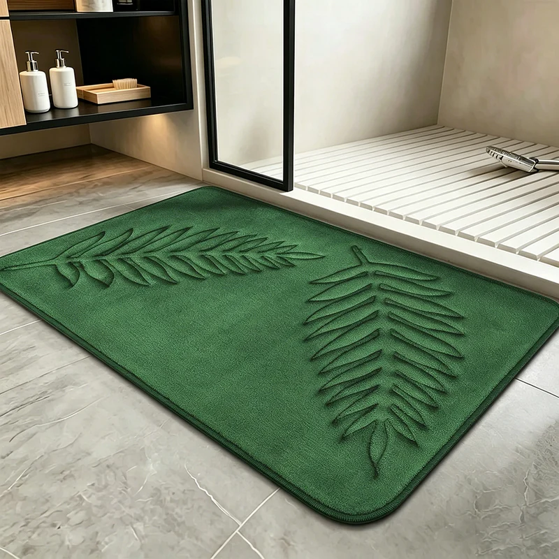 Weicher Plüsch-Blatt-Design-Badeteppich für das Badezimmer