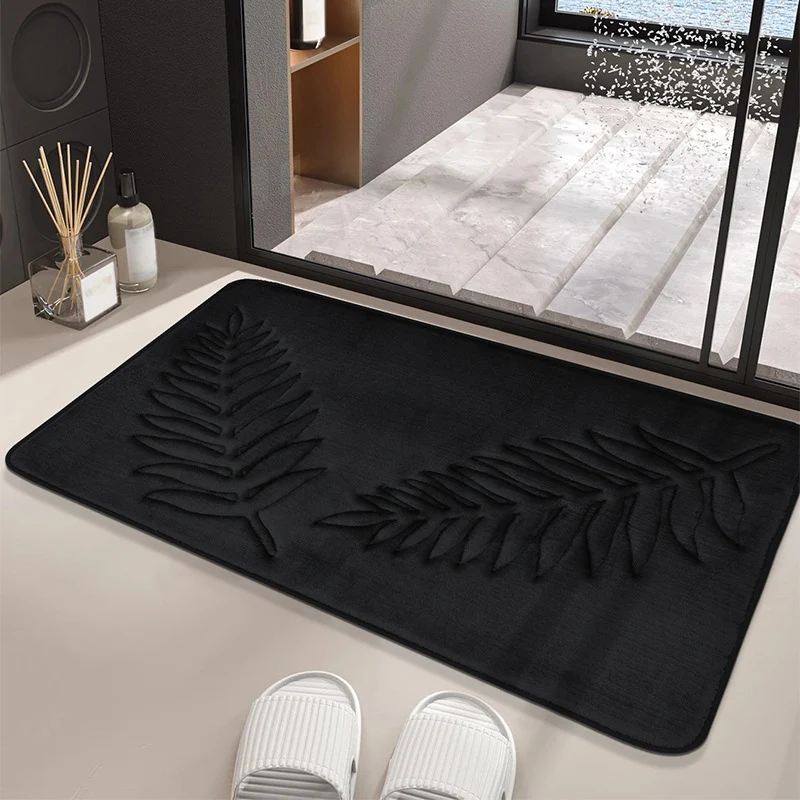 Plüsch tropisches Blatt Badmatte für Badezimmer