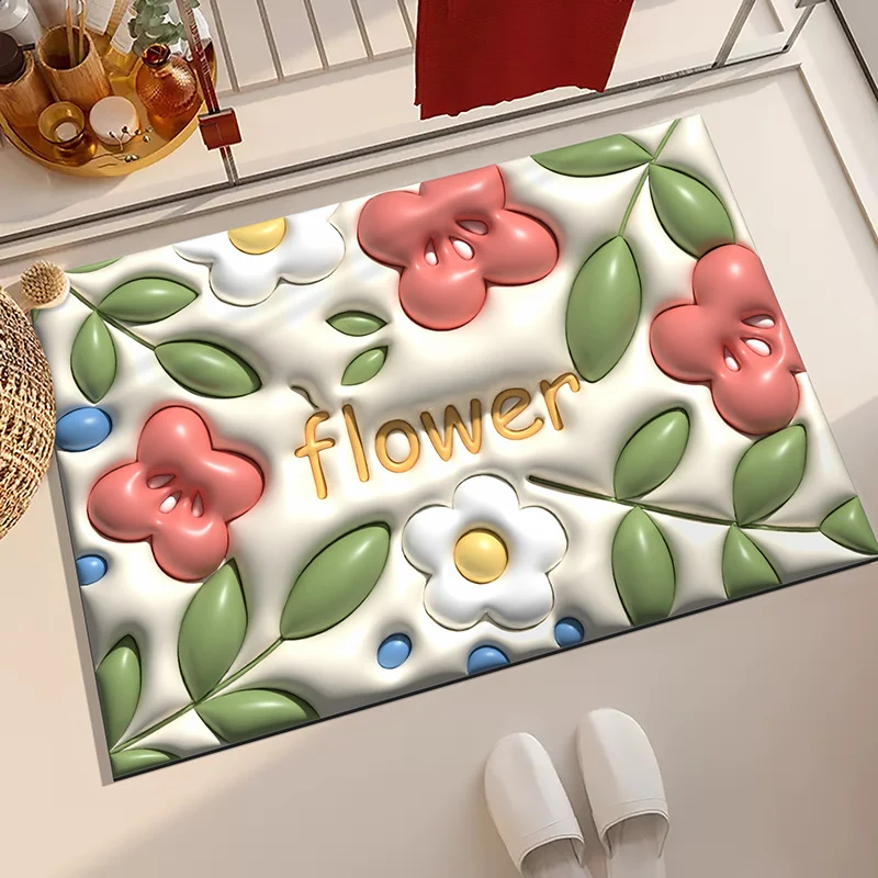 Badezimmer-Badematte mit floralem Muster