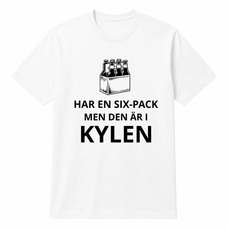 Six-pack t-shirt – Har en six-pack men den är i kylen