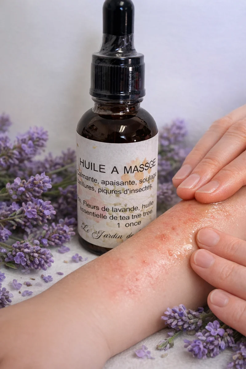 Massage oil that soothes and relieves skin irritations - Infused Oil