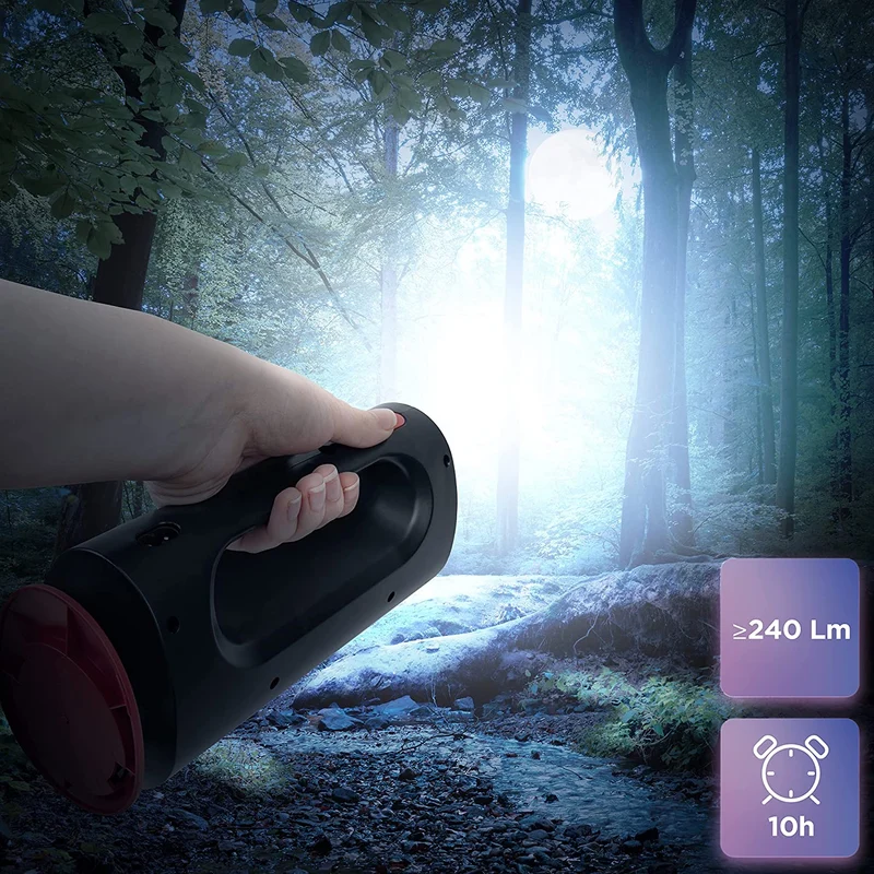 Duronic RL13 Taschenlampe | Outdoor Camping-Laterne | Lampe mit 3 Modi | Handscheinwerfer mit 2000 mAh Akku | Handlampe mit 240 Lumen | Geeignet für Wandmontage | Notfallleuchte | Wandlampe mit LED