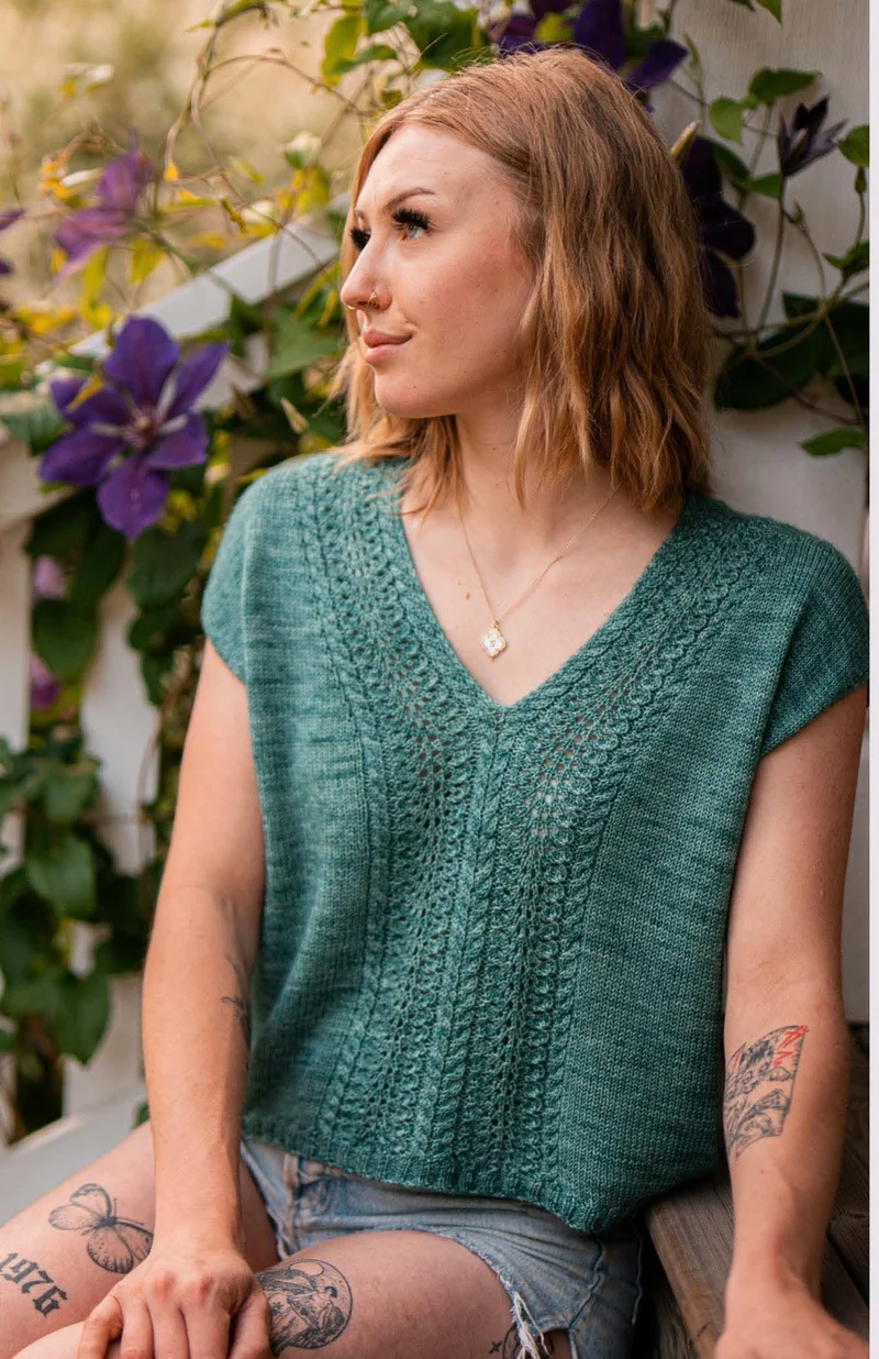 Knitting class. We're making the "Soft Current Tee".