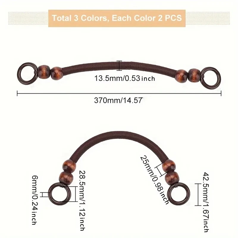 Nylon and wood bag handles