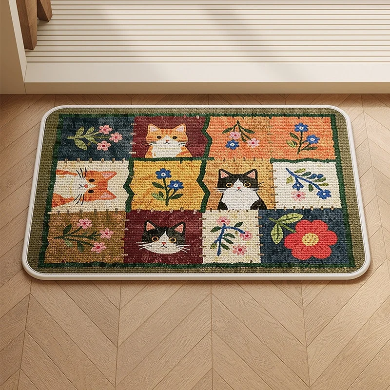Patchwork Katzen-Themen Teppich