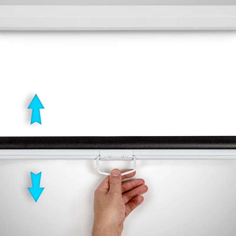 Duronic MPS90 16:9 WE Beamer Leinwand | 90 Zoll Projektor Leinwand | 16:9 Heimkino | Gain +1 Rolloleinwand für Wand- oder Deckenmontage | 4K UHD, 3D, Full HD 1080p | Kompakte Projektionsleinwand Weiß