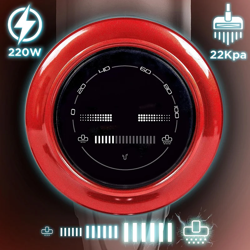 Duronic VC24 Akku Staubsauger, Akkusauger kabellos, Handstaubsauger 50 Min Laufzeit, Staubsauger mit LED Bodenbürste, Stielstaubsauger freistehend, für Allergiker, Tierhaare und Hartböden, 1 Akku