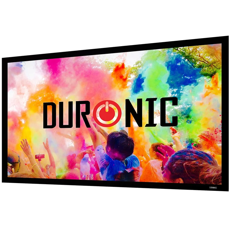 Duronic FFPS92 Leinwand | 16:9 Beamer Screen | 92 Zoll | 203 x 114 cm | Projektorleinwand für Wandmontage | Heimkino mit 4K Full HD 3D | Projektionsleinwand für Gaming, Büro, Präsentationen, Schule