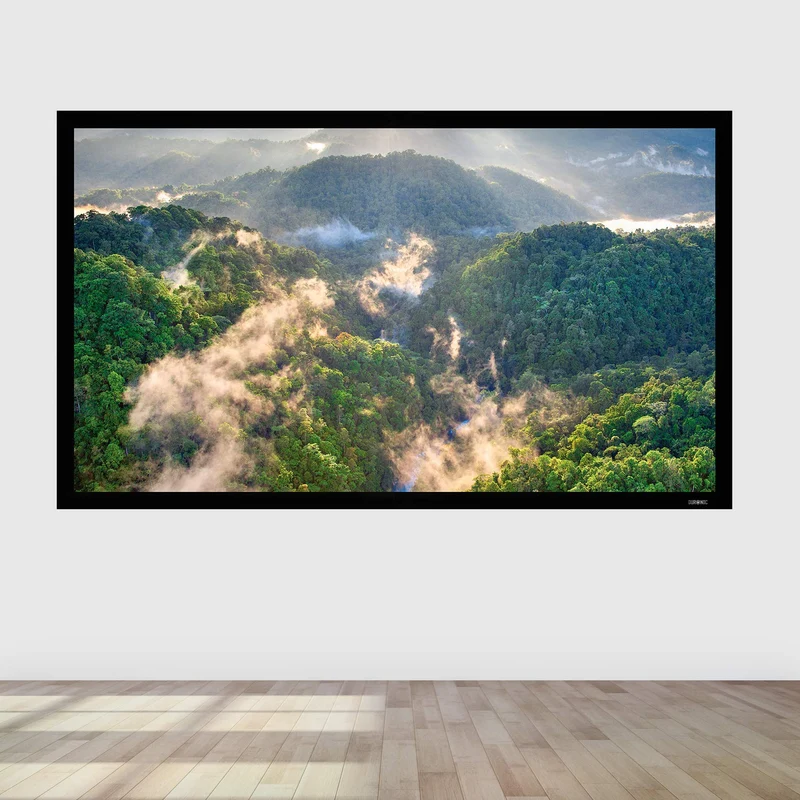 Duronic FFPS100 Leinwand | 16:9 Beamer Screen | 100 Zoll | 221 x 124 cm | Projektorleinwand für Wandmontage | Heimkino mit 4K Full HD 3D | Projektionsleinwand für Gaming, Büro, Präsentationen, Schule