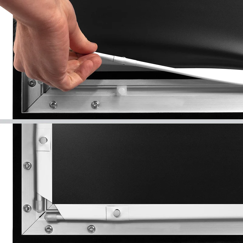 Duronic FFPS100 Leinwand | 16:9 Beamer Screen | 100 Zoll | 221 x 124 cm | Projektorleinwand für Wandmontage | Heimkino mit 4K Full HD 3D | Projektionsleinwand für Gaming, Büro, Präsentationen, Schule