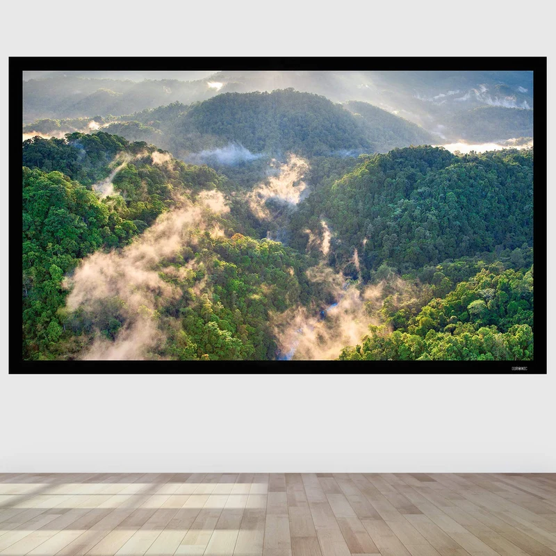 Duronic FFPS150 Leinwand | 16:9 Beamer Screen | 150 Zoll | 332 x 186 cm | Projektorleinwand für Wandmontage | Heimkino mit 4K Full HD 3D | Projektionsleinwand für Gaming, Büro, Präsentationen, Schule