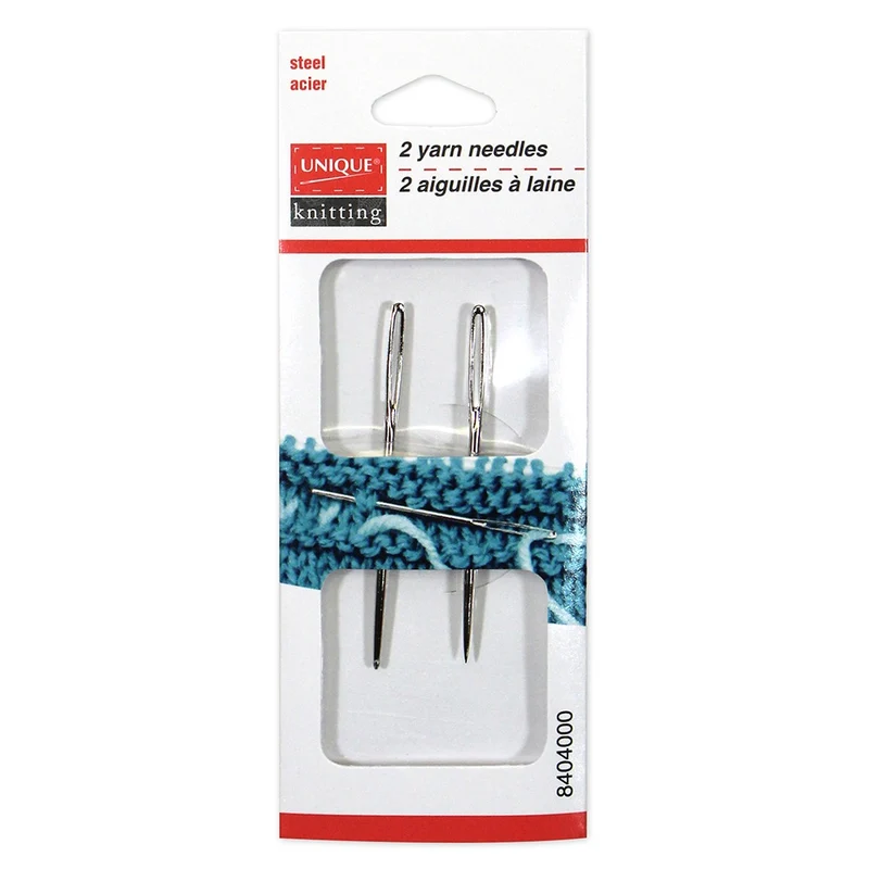 2 UNIQUE KNITTING pointed steel yarn needles