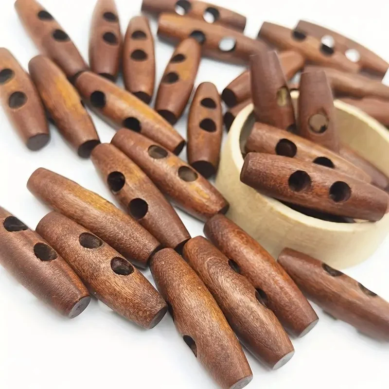 30mm long wooden toggle button