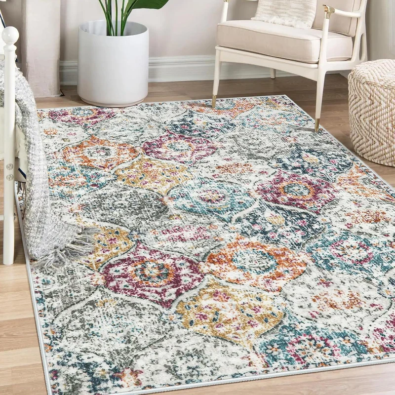 Geometrischer Floral-Teppich