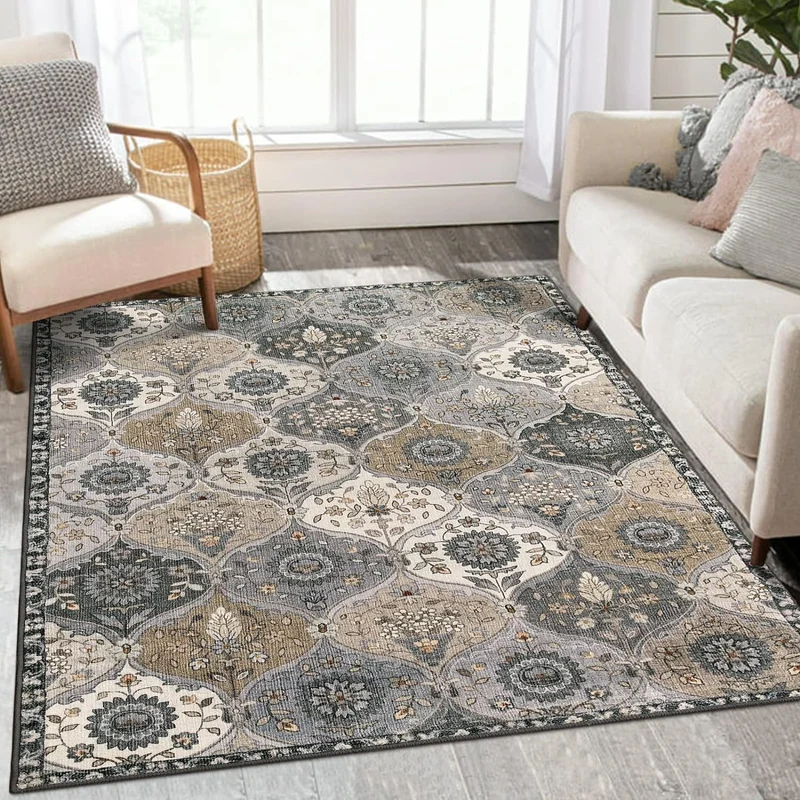 Geometrischer Floral-Teppich