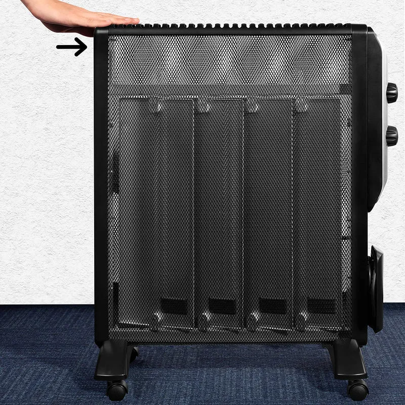 Duronic HV220 BK Elektroheizkörper | Energiesparende Heizung mit Thermostat | 2 Stufen Heizgerät | 2000 Watt Heizkörper mit Überhitzungsschutz | Wärmewellen mit Antifrostschutz | 1 Minute Aufheizzeit