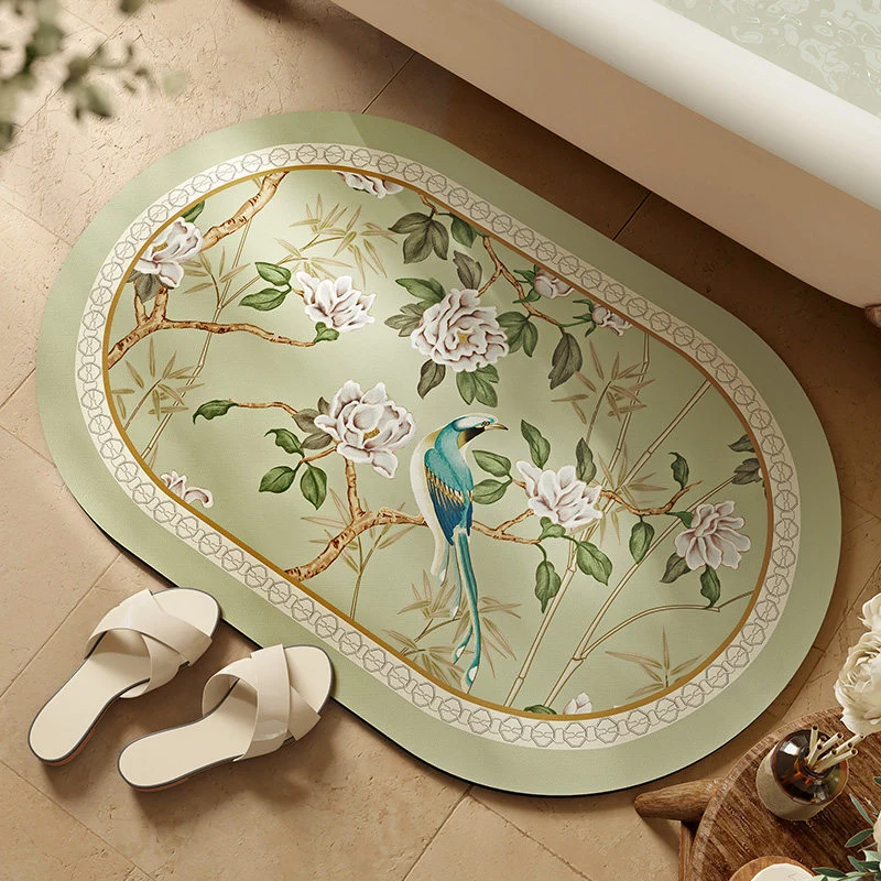 Blumenmuster Scalloped Badematte für das Badezimmer