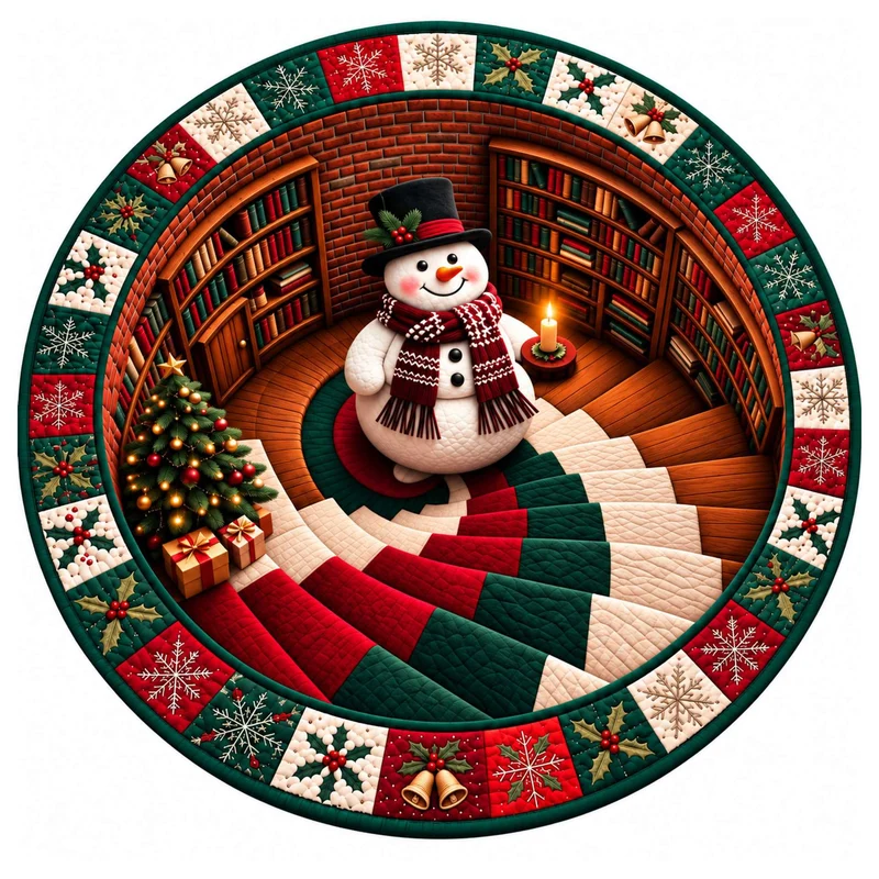 Festive Santa Claus Themed Rundmatte für das Zuhause