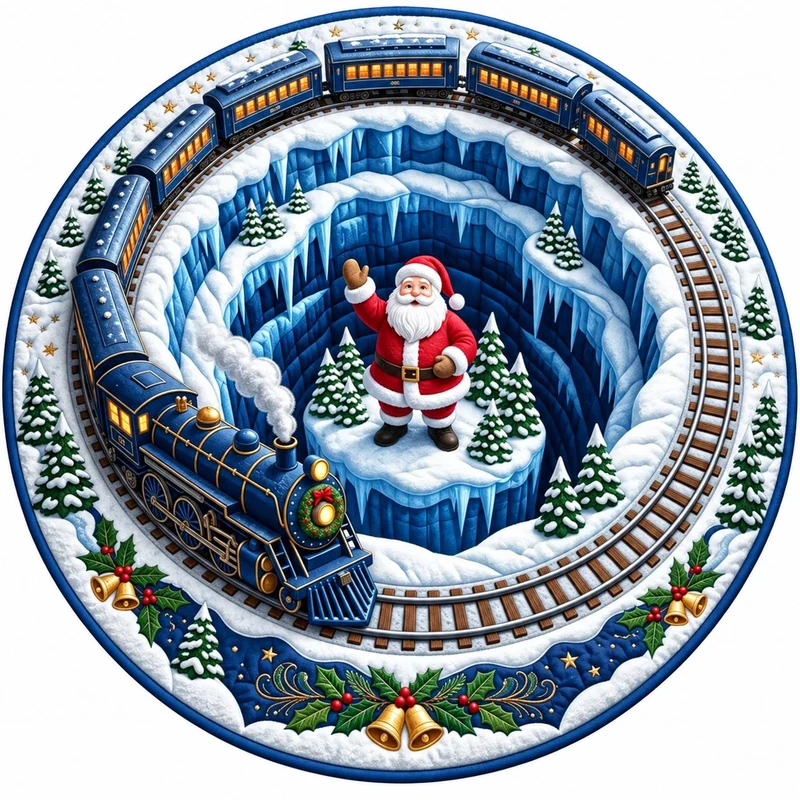 Festive Santa Claus Themed Rundmatte für das Zuhause