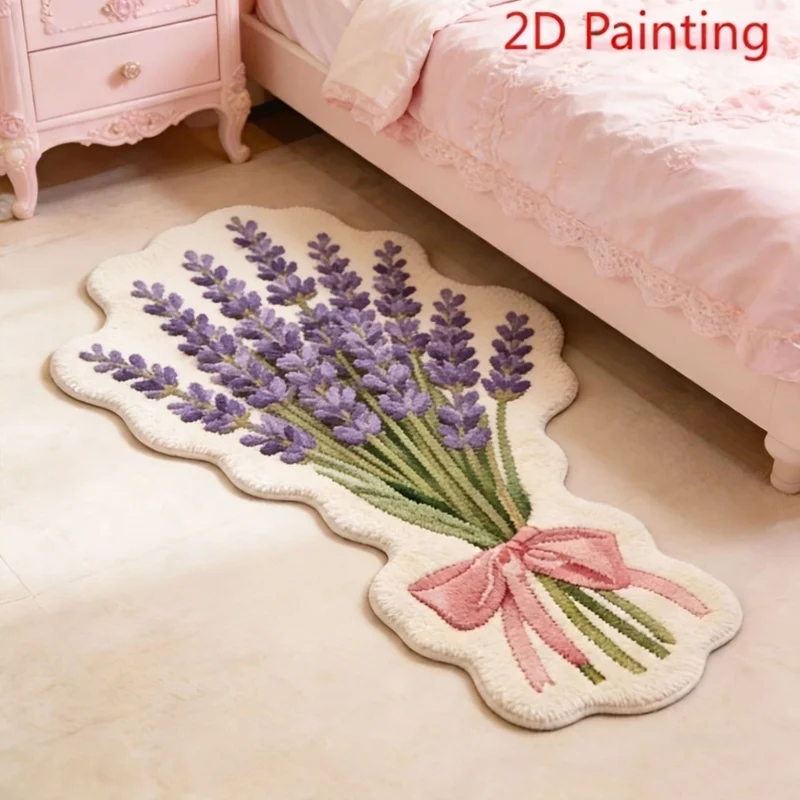 Floral Lavender-Themed Teppich für Zuhause