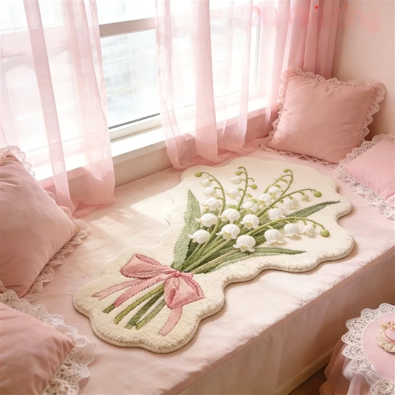 Floral Lavender-Themed Teppich für Zuhause