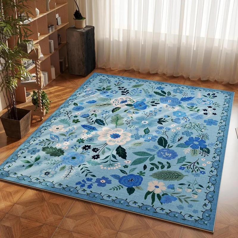 Blumen bestickter Teppich für Zuhause