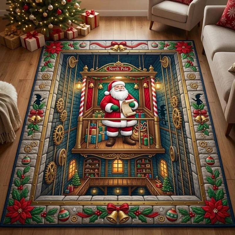 Festlicher Gnome-Themen gesteppter Teppich für Zuhause