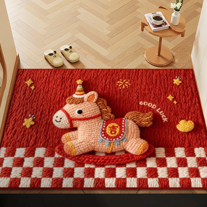 Festive Cartoon-Themed Plush-Teppich für Zuhause