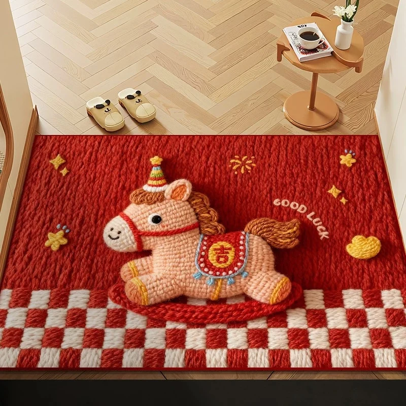 Festive Cartoon-Themed Plush-Teppich für Zuhause