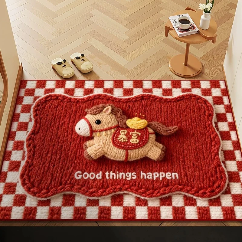 Festive Cartoon-Themed Plush-Teppich für Zuhause