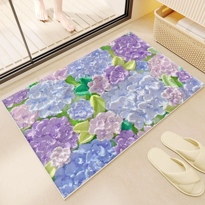 Blumenwolkenmuster-Badmatte für das Badezimmer