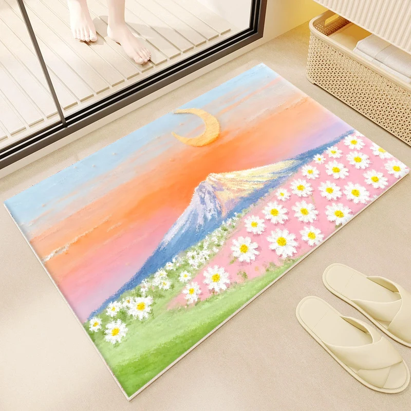 Blumenwolkenmuster-Badmatte für das Badezimmer