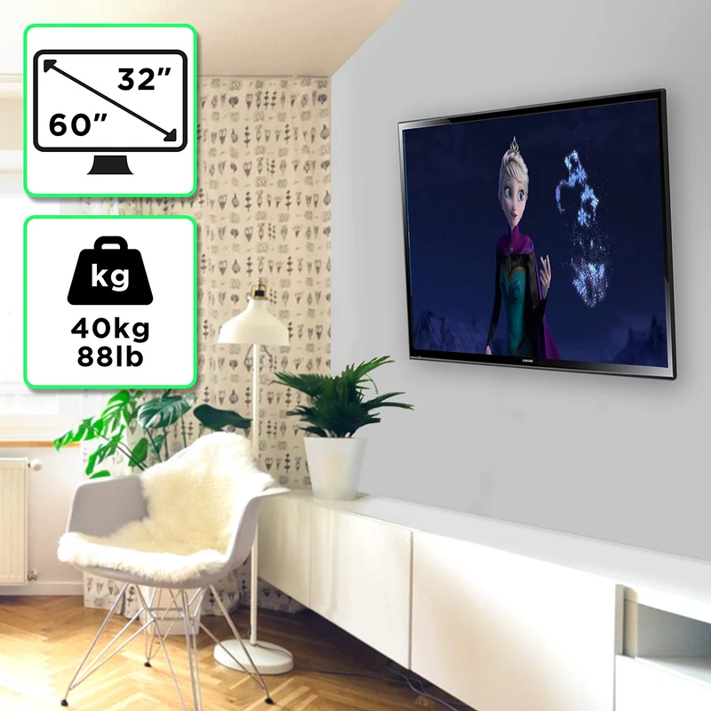 Duronic TVB123M Wandhalterung | Fernseher bis 60" Zoll | 40 kg Belastbarkeit | VESA 600 x 400, 400 x 400 | Neigbar TV Halterung | Plasma LED OLED LCD Fernsehhalterung | Monitor Flach und Curved