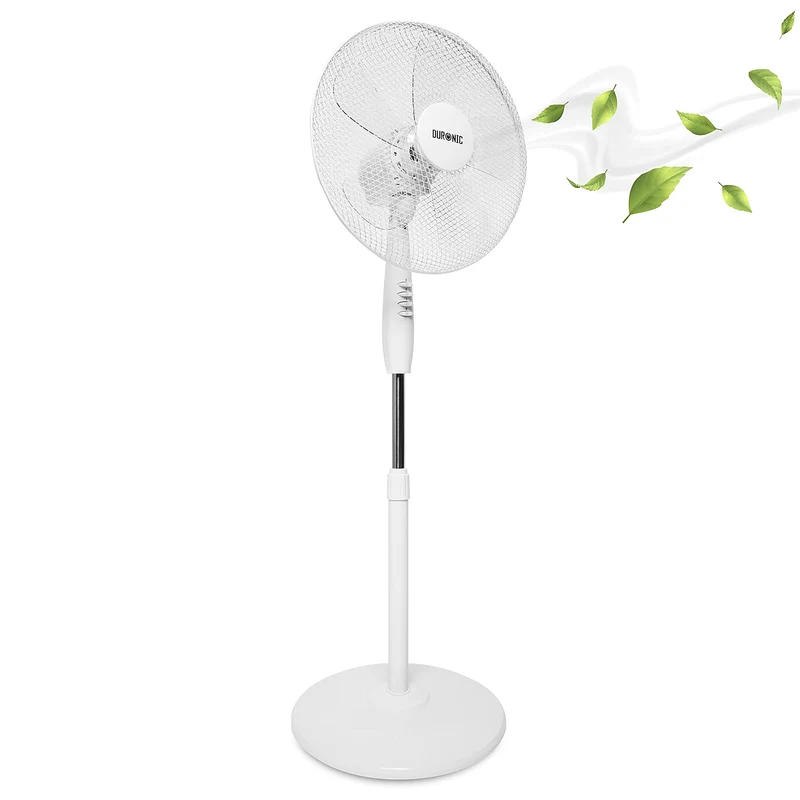 Duronic FN30 Standventilator | Ventilator höhenverstellbar bis 128cm | Hoher Luftdurchsatz und leise | Durchmesser 43cm | 3 Geschwindigkeitsstufen | Oszillierend | Mobiler Standlüfter | Lüfter mit 60W