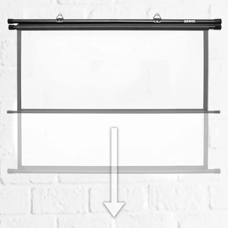 Duronic BPS90 4:3 Projektor-Leinwand, Beamer-Leinwand 90 Zoll, Heimkino mit 4K Full HD 3D, Rollo-Leinwand 1.0 Gain, Projektorleinwand für Wandmontage, Filmnacht, Videoleinwand für Büro Schulen