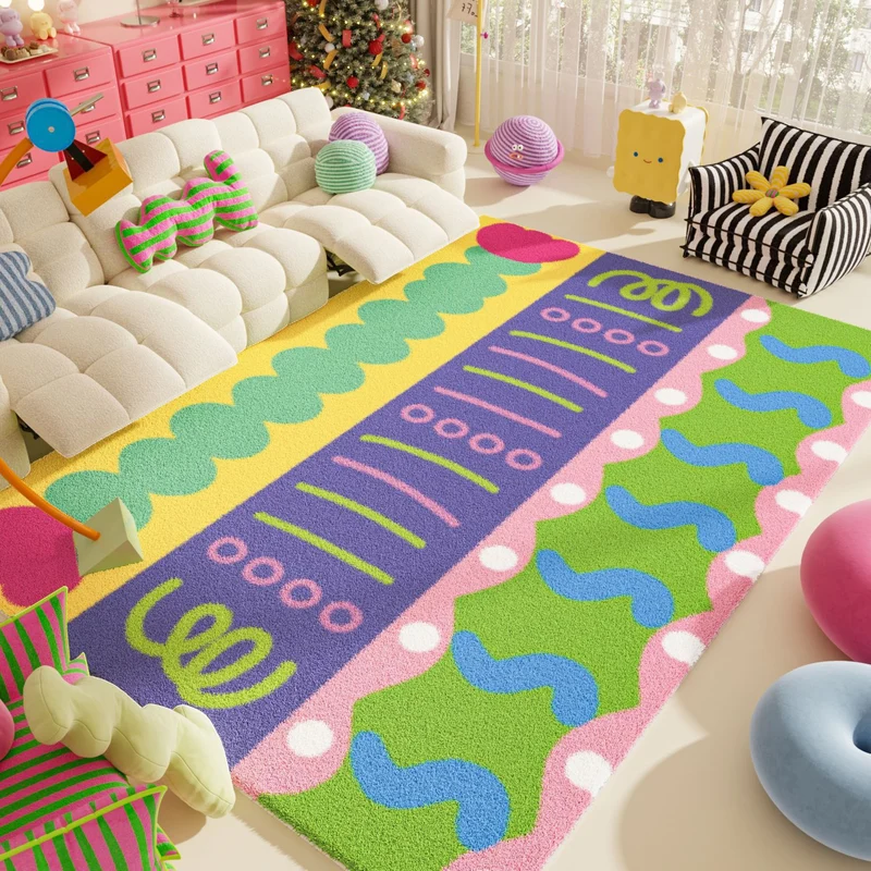 Buntes geometrisches Muster-Bereichsteppich für Zuhause