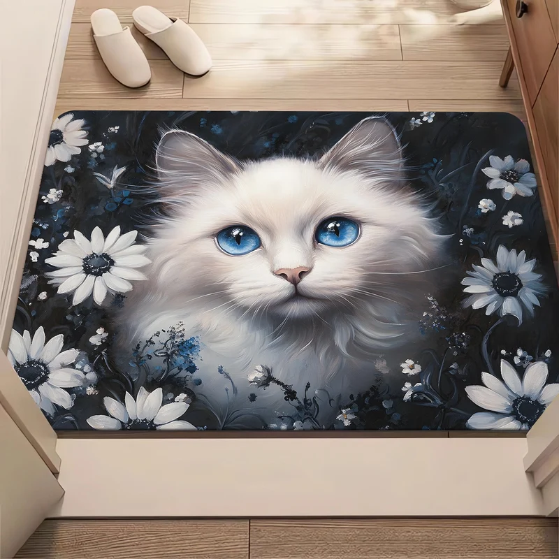 Dekorativer katzenmotivierter Badteppich für das Badezimmer