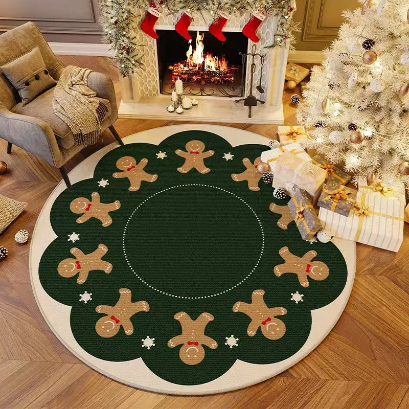 Weihnachtsmotiv runder Teppich für Zuhause