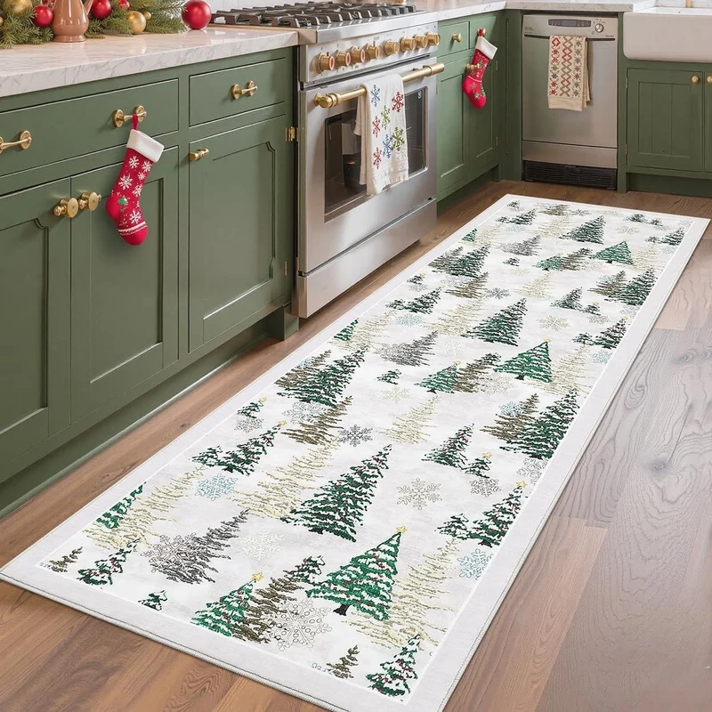 Weihnachtlich gestaltete Küchenläufermatte für den Boden