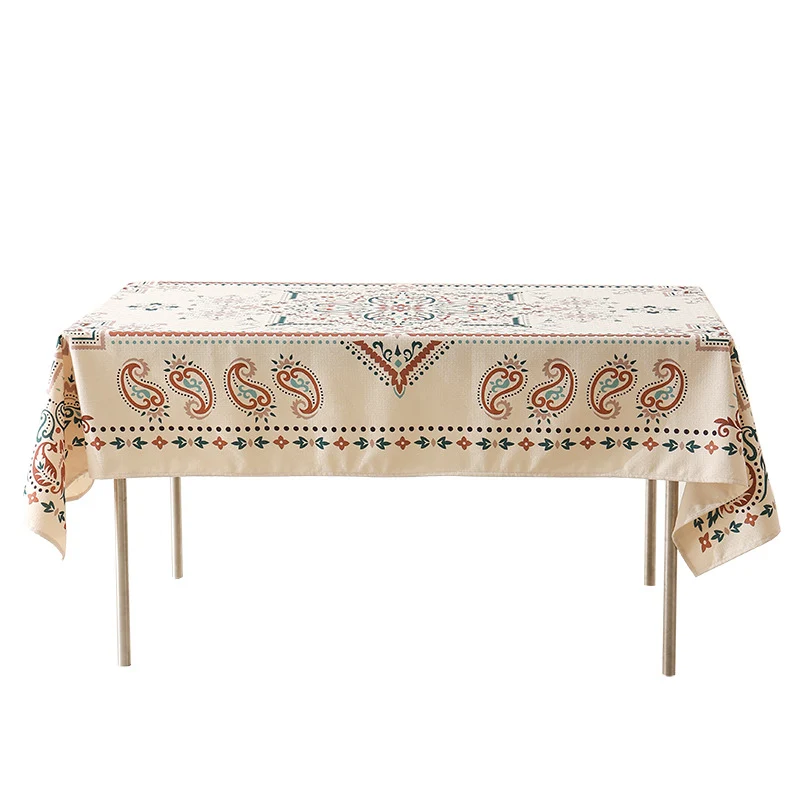 Rechteckige Wachstuch-Tischdecke mit Paisley-Motiv
