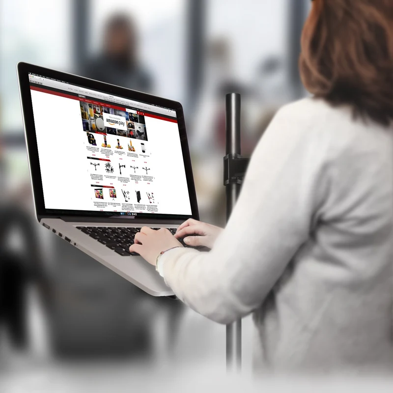 Duronic DM25L1X1 Monitor-Halterung 1 Monitor für 13-27 Zoll Flach & Curved und Laptop Ständer Gaming Bildschirm-Halterung 8kg, Monitor Tischhalterung Höhenverstellbar, Vesa halterung, Monitor-Arm