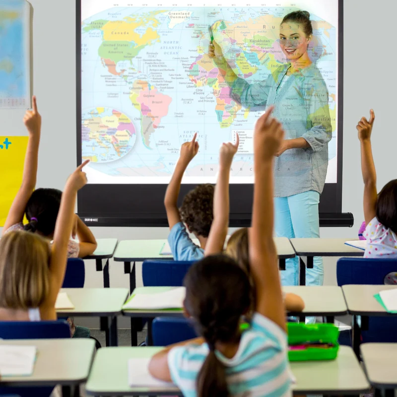 Duronic TPS50 Leinwand, 50" Stativleinwand, Stativ Beamerleinwand mit 102 x 76 cm Fläche im 4:3 Format, Heimkino mit 4K Full HD 3D, Projektorleinwand für Schule und Büro, Präsentationsleinwand