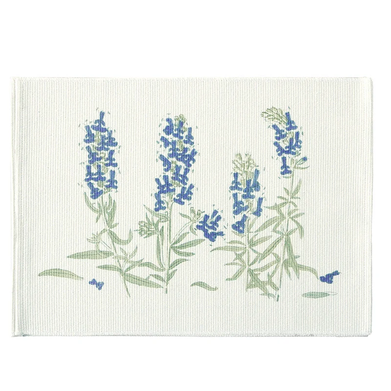 Gewebtes Tischset mit botanischem Wildblumen-Print und rutschhemmender Rückseite