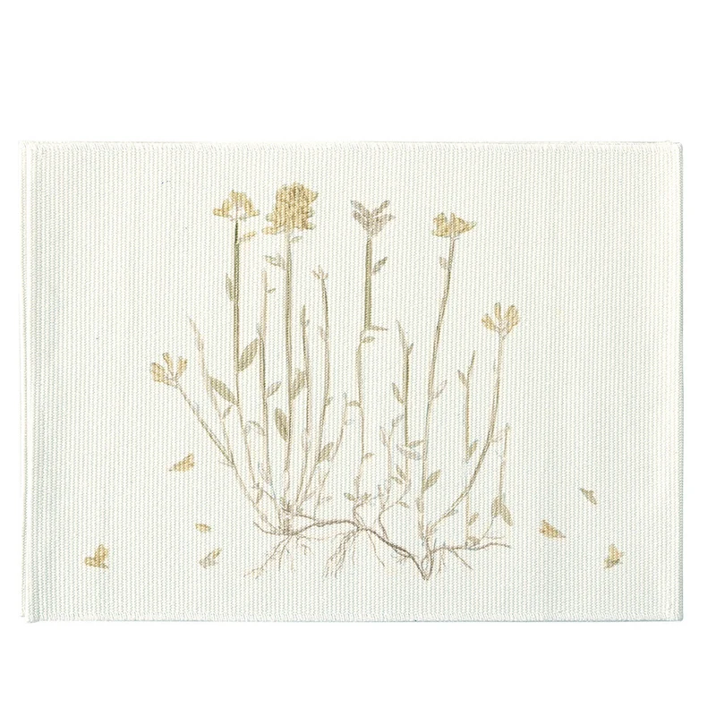 Gewebtes Tischset mit botanischem Wildblumen-Print und rutschhemmender Rückseite