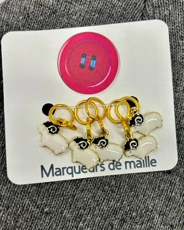 5 sheep stitch markers