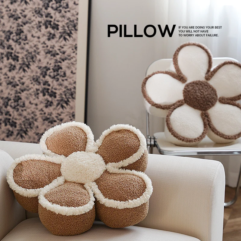 Blumenförmiger Bouclé-Vorleger floraler Kuschelteppich