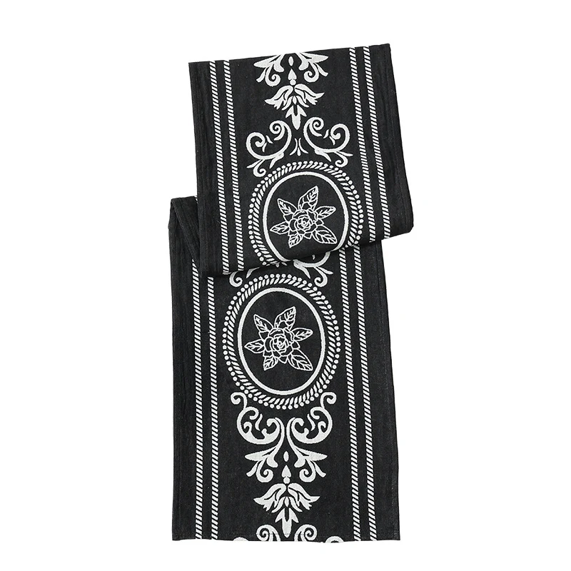 langer leichter ornamentaler Schal mit floraler Jacquard-Struktur
